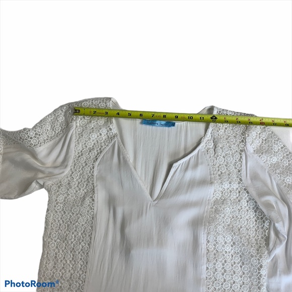 Solitaire Swim‎ Lace Solid Cover Up Top White S - Picture 10 of 10